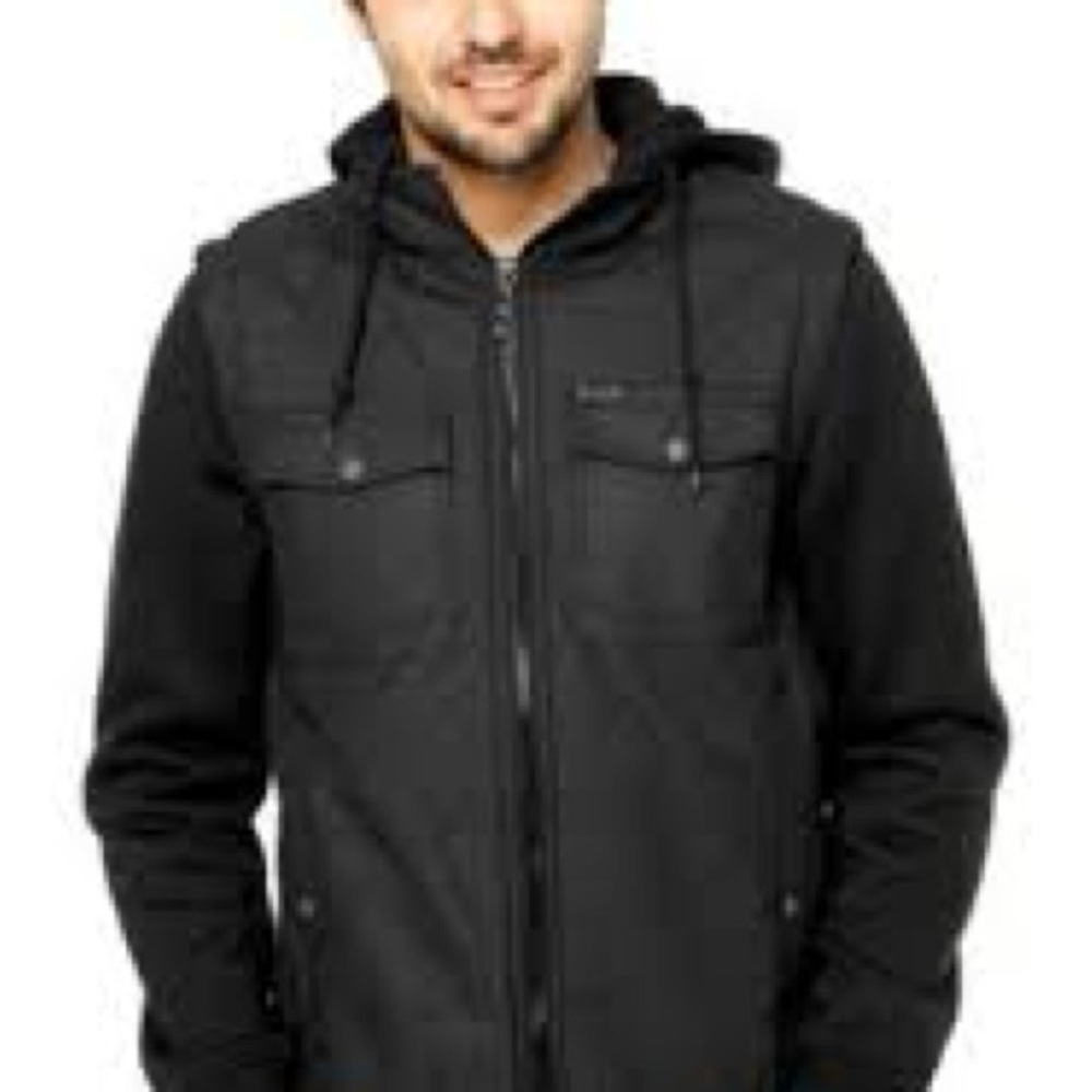 RVCA Men's Black Hooded Jacket